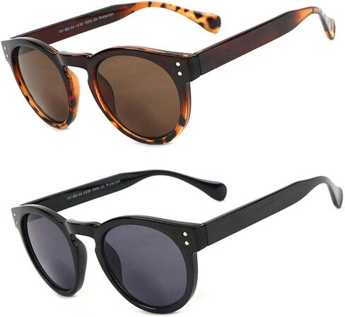 2 Pack Bifocal Sunglasses For Women,Vintage Round Shape Outdoor Sun Readers Glasses in Saudi Arabia