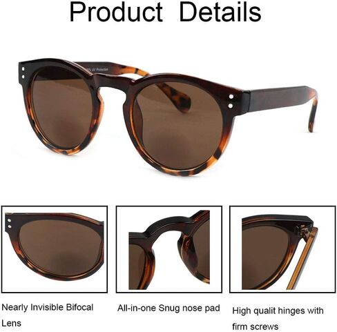 2 Pack Bifocal Sunglasses For Women,Vintage Round Shape Outdoor Sun Readers Glasses in Saudi Arabia