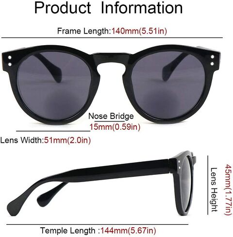 2 Pack Bifocal Sunglasses For Women,Vintage Round Shape Outdoor Sun Readers Glasses in Saudi Arabia