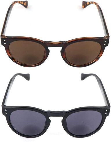 2 Pack Bifocal Sunglasses For Women,Vintage Round Shape Outdoor Sun Readers Glasses in Saudi Arabia