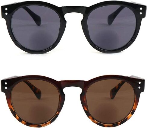 2 Pack Bifocal Sunglasses For Women,Vintage Round Shape Outdoor Sun Readers Glasses in Saudi Arabia