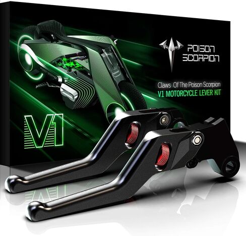 POISON SCORPION Black Motorcycle Brake Clutch Levers Wheel Adjustable Short Compatible with DL650 V-Strom 2004-2010 | SV650 SV650S 1999-2008 | Katana 600 750 GSX650F GSX750F 1998-2006 in Saudi Arabia