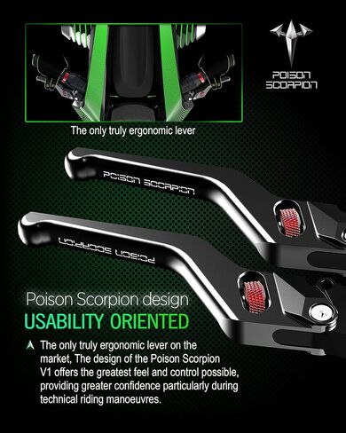 POISON SCORPION Black Motorcycle Brake Clutch Levers Wheel Adjustable Short Compatible with DL650 V-Strom 2004-2010 | SV650 SV650S 1999-2008 | Katana 600 750 GSX650F GSX750F 1998-2006 in Saudi Arabia