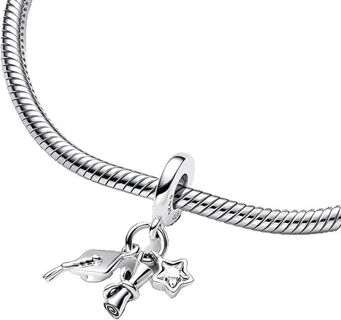 Rainbow Rose Butterfly Safety Chain Charm Bead Dangle Charms Necklace Bracelet 925 Sterling Silver with 5A Cubic Zirconia for Mother's Day Birthday Valentine's Day Jewelry Gifts for Women Girls in Saudi Arabia