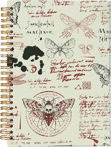 دفتر ملاحظات Moth Dead Head - دفتر جمجمة، مجلة قوطية قوطية، دفتر ساحرة، لوازم مكتب القوطي، دفتر ملاحظات حلزوني 5.5x8.3، دفاتر كتابة in Kuwait