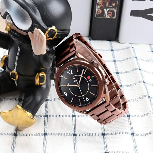 أحزمة ساعة EloBeth متوافقة مع Samsung Galaxy Watch 3 Band 41mm برونزي غامض من الفولاذ المقاوم للصدأ معدني Galaxy Watch 3 Bands ملحقات حزام الأعمال in Kuwait