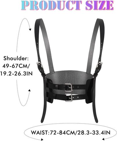 BODIY الشرير حزام خصر عريض أسود القوطي زي أحزمة النساء أحزمة تسخير الموضة ل الهذيان تأثيري التبعي in Kuwait