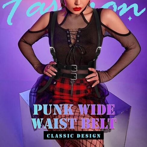 BODIY الشرير حزام خصر عريض أسود القوطي زي أحزمة النساء أحزمة تسخير الموضة ل الهذيان تأثيري التبعي in Kuwait