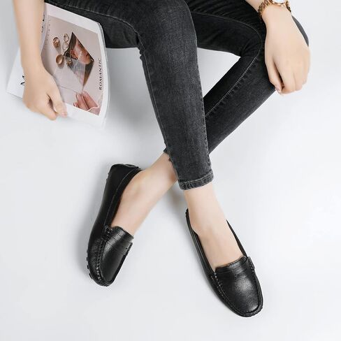 Women's Loafers Genuine Leather Loafers for Women Classic Penny Loafers for Women Fashion Driving Moccasins Women in Saudi Arabia