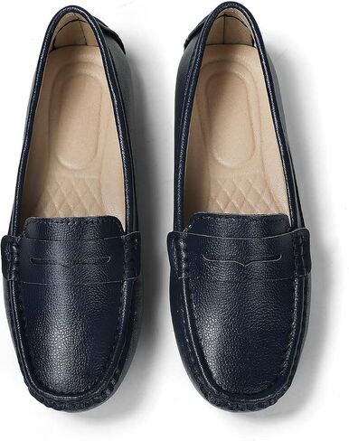 Women's Loafers Genuine Leather Loafers for Women Classic Penny Loafers for Women Fashion Driving Moccasins Women in Saudi Arabia