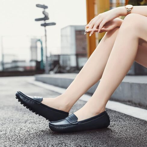 Women's Loafers Genuine Leather Loafers for Women Classic Penny Loafers for Women Fashion Driving Moccasins Women in Saudi Arabia