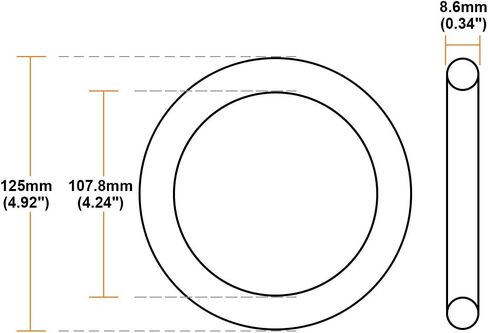 uxcell Nitrile Rubber O-Rings 115mm OD 97.8mm ID 8.6mm Width, Metric Nitrile Rubber Sealing Gasket for Automotive Machine Plumbing, Pack of 1 in Saudi Arabia