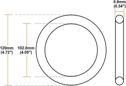 uxcell Nitrile Rubber O-Rings 115mm OD 97.8mm ID 8.6mm Width, Metric Nitrile Rubber Sealing Gasket for Automotive Machine Plumbing, Pack of 1 in Saudi Arabia
