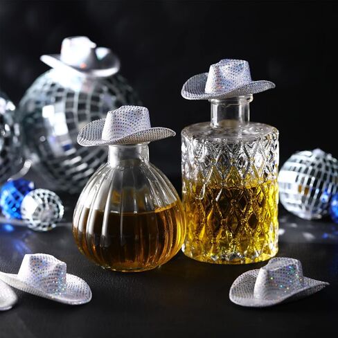 Sotiff 24 Pcs Mini Disco Cowboy Hat Western Cowboy Cowgirl Hat Light up Cute Doll Hat Neon Party Decor Doll Dollhouse Decor in Saudi Arabia