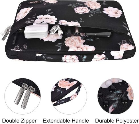 MOSISO Compatible with MacBook Air 13 inch Case 2022 2021 2020 2019 2018 Release A2337 M1 A2179 A1932 Retina, Plastic Camellia Hard Shell Case&Bag&Keyboard Skin&Webcam Cover&Screen Protector, Black in Saudi Arabia