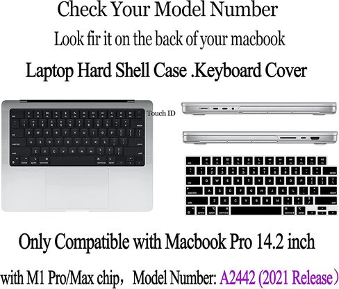 Compatible with MacBook Pro 14 inch Case 2021 2022 Release A2442,Plastic Hard Shell Case + Keyboard Cover + Screen Cover，for MacBook Pro 14.2 inch with M1 Pro/M1 Max & Touch ID,Leopard Print B in Saudi Arabia