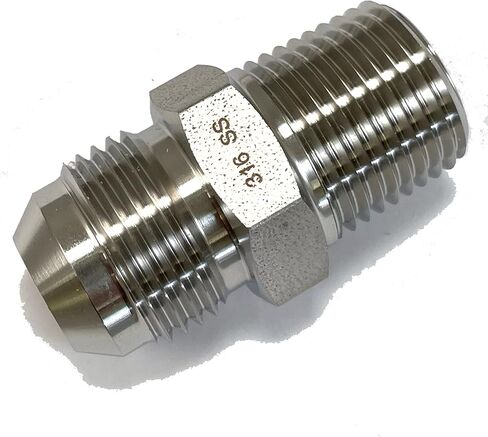 محول 316 من الفولاذ المقاوم للصدأ 1/2 بوصة NPT ذكر إلى AN-10 - ذكر 10AN - خيط سداسي مستدق للهواء أو الغاز أو السائل أو الماء أو الزيت أو التركيب الهيدروليكي - خرطوم أداة الهواء الصناعي أو توصيل الأنابيب 316SS in Kuwait
