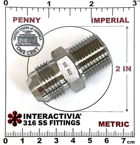 محول 316 من الفولاذ المقاوم للصدأ 1/2 بوصة NPT ذكر إلى AN-10 - ذكر 10AN - خيط سداسي مستدق للهواء أو الغاز أو السائل أو الماء أو الزيت أو التركيب الهيدروليكي - خرطوم أداة الهواء الصناعي أو توصيل الأنابيب 316SS in Kuwait