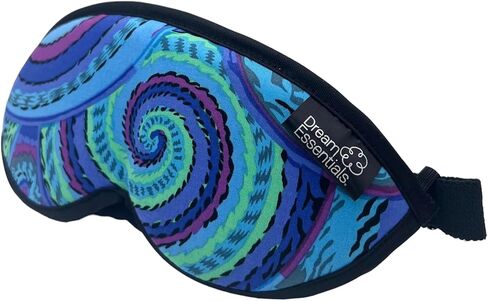 Dream Essentials Dreamland Premium Sleep Mask, Handmade in The USA, Breathable Natural Cotton, Adjustable Strap, Men and Women, Nose Bridge for Light Block, Travel, Yoga, Meditation (Dream Spiral) in Saudi Arabia