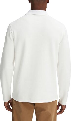 Vince Men's Dbl Knit Pique L/S Polo in Saudi Arabia