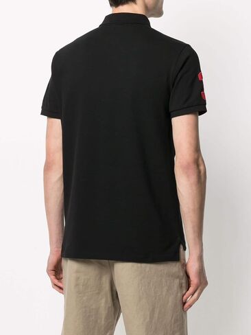 Polo Ralph Lauren Men's Custom Slim Fit Mesh Triple Pony Polo Shirt (Black, M) in Saudi Arabia