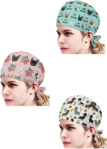 Babrukda 3 Pack Set Cap with Sweatband Adjustable Tie Back Hat Headgear Beanie Turban Hat in Saudi Arabia