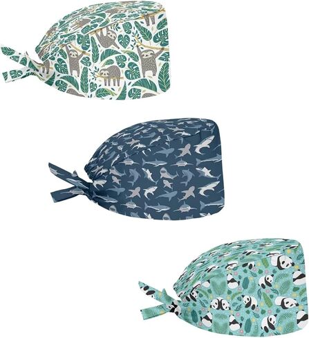 Babrukda 3 Pack Set Cap with Sweatband Adjustable Tie Back Hat Headgear Beanie Turban Hat in Saudi Arabia