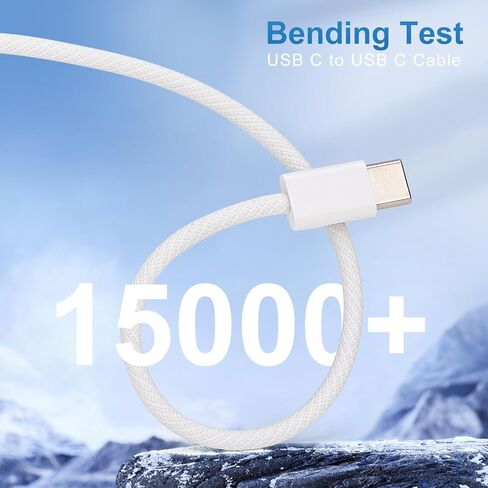 كابل شحن سريع USB C إلى USB C، من النوع C إلى النوع C، 3.3FT 60W، نقل بيانات عالي السرعة، للهاتف والكمبيوتر المحمول والوسادة والشاحن والعديد من الأجهزة المزودة بمنفذ USB من النوع C in Kuwait