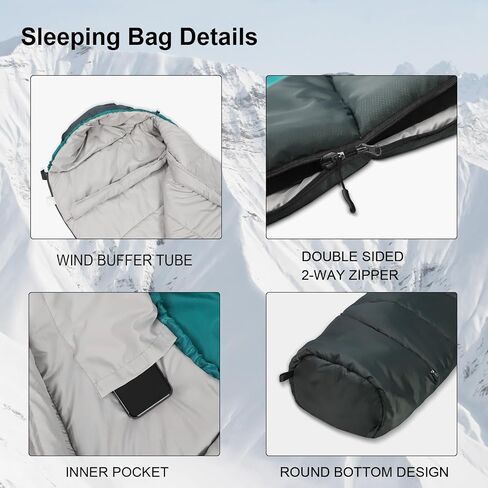 Northroad Mummy Sleeping Bag 14-59 ℉, 3-4 Season Warm & Cool Weather, Summer Spring Fall Lightweight Washable Sleeping Bag for Outdoor Camping Hiking Travel Hunting in Saudi Arabia