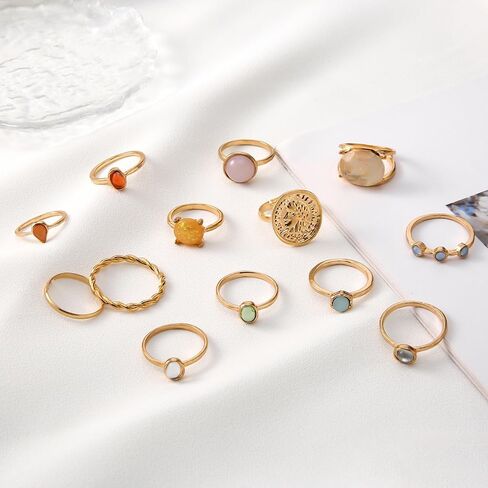 CSIYANJRY99 Gold Bohemian Knuckle Ring Set for Women Girls, Vintage Stacked Delicate Knuckle Finger Gold Jewelry Set With Star-moon Butterfly and Sparkling Crystal Rhinestone Ring in Saudi Arabia