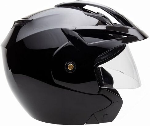 MMG (Model 20) Motorcycle Open Face Helmet DOT Street Legal - Flip Up Clear Visor (M, Shiny Blue) in Saudi Arabia