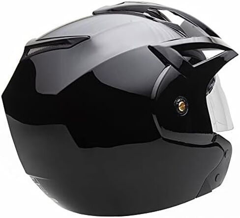 MMG (Model 20) Motorcycle Open Face Helmet DOT Street Legal - Flip Up Clear Visor (M, Shiny Blue) in Saudi Arabia