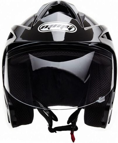 MMG (Model 20) Motorcycle Open Face Helmet DOT Street Legal - Flip Up Clear Visor (M, Shiny Blue) in Saudi Arabia