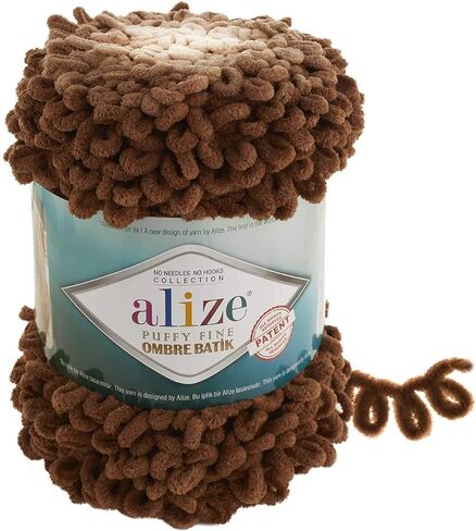 Alize Puffy Fine Ombre Batik Baby Blanket Yarn Lot of 1skn 500gr 87yds Micropolyester Soft Yarn Looped Yarn for Finger Knitting No Hook No Needle (7262) in Saudi Arabia