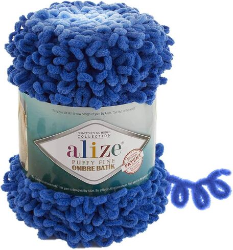 Alize Puffy Fine Ombre Batik Baby Blanket Yarn Lot of 1skn 500gr 87yds Micropolyester Soft Yarn Looped Yarn for Finger Knitting No Hook No Needle (7262) in Saudi Arabia
