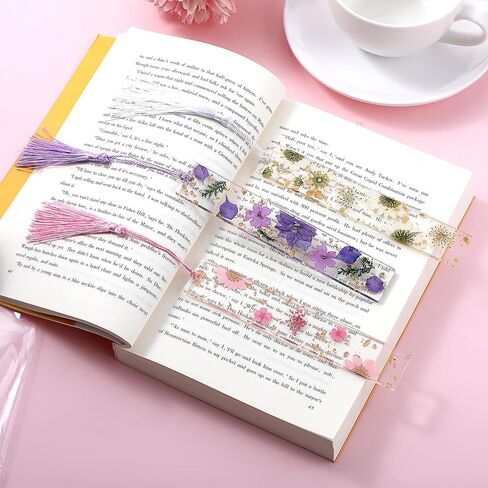 سيبا المرجعية الجمالية صفحة الكتاب حامل الملحقات 3 قطع علامات شفافة الراتنج زهرة علامات شرابة اليدوية الصحافة الضغط الزهور الجميلة هدية عيد ميلاد للمعلمات الفتيات in Saudi Arabia