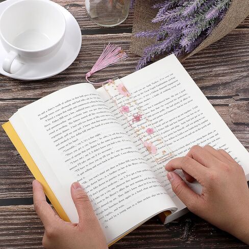 سيبا المرجعية الجمالية صفحة الكتاب حامل الملحقات 3 قطع علامات شفافة الراتنج زهرة علامات شرابة اليدوية الصحافة الضغط الزهور الجميلة هدية عيد ميلاد للمعلمات الفتيات in Saudi Arabia