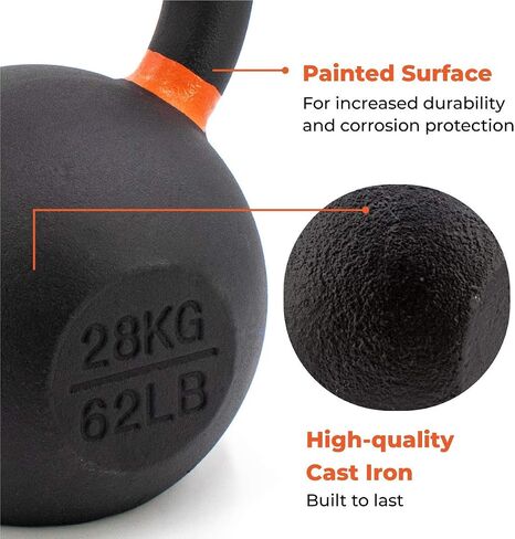 Shogun Cast Iron Kettlebell with LB and KG Markings - Premium Quality Kettlebells Constructed from Cast Iron- Enhance Your Strength Training with this Versatile and Reliable Kettlebell in Saudi Arabia
