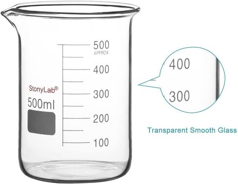 stonylab Glass Beaker, 1 Pack Borosilicate Glass Graduated Low Form Griffin Beaker with Pouring Spout Lab Beaker, 5000 ml in Saudi Arabia