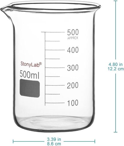 stonylab Glass Beaker, 1 Pack Borosilicate Glass Graduated Low Form Griffin Beaker with Pouring Spout Lab Beaker, 5000 ml in Saudi Arabia