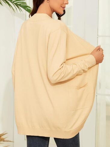 Cardigan Sweaters for Women Lightweight: Long Sleeve Knit Cardigans Open Front Curved Hem Womens Cardigans with Pockets in Saudi Arabia