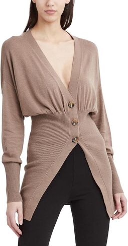 BCBGMAXAZRIA Women's Relaxed Ribbed Cardigan with Buttons in Saudi Arabia