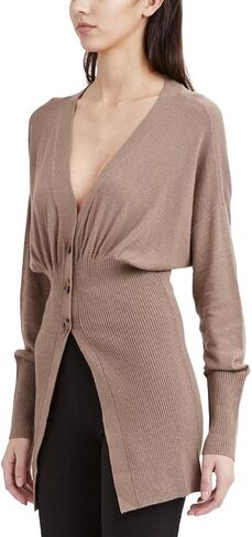 BCBGMAXAZRIA Women's Relaxed Ribbed Cardigan with Buttons in Saudi Arabia