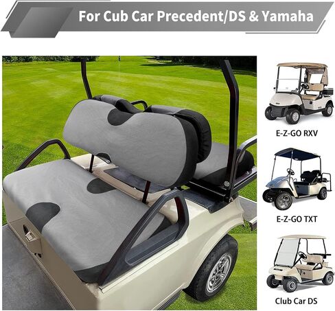 Golf Cart Seat Cover, Front Seat and Rear Set Cover, Universal Golf Cart Seat Cover Kit Fit for 4/2+2 Passengers Golf Cart EZGO TXT RXV Club Car Yamaha, Breathable Washable Easy Install in Saudi Arabia