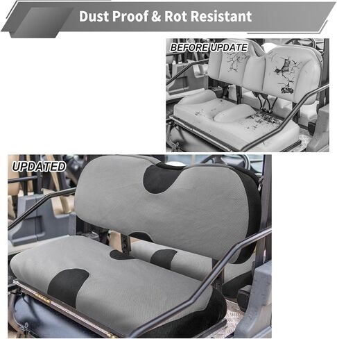 Golf Cart Seat Cover, Front Seat and Rear Set Cover, Universal Golf Cart Seat Cover Kit Fit for 4/2+2 Passengers Golf Cart EZGO TXT RXV Club Car Yamaha, Breathable Washable Easy Install in Saudi Arabia