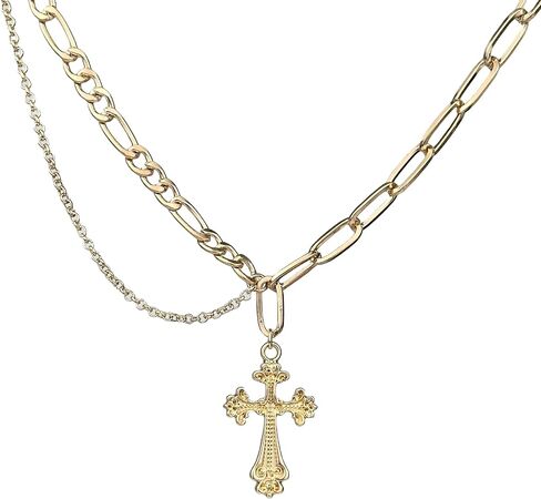 Irregular Y2k Cross Necklace for Women Irregular Chain Fashion Daily Necklace Girl Women's Gift Valentine's Day in Saudi Arabia
