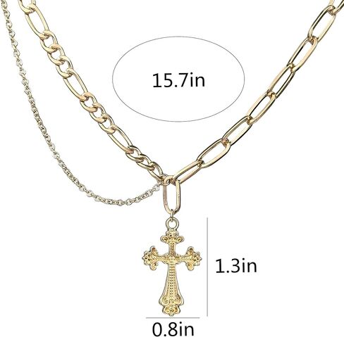 Irregular Y2k Cross Necklace for Women Irregular Chain Fashion Daily Necklace Girl Women's Gift Valentine's Day in Saudi Arabia