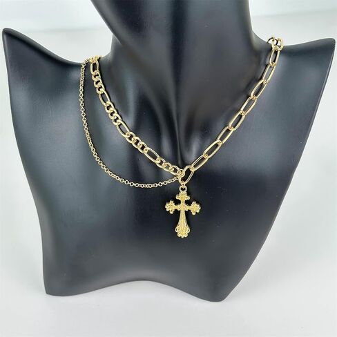 Irregular Y2k Cross Necklace for Women Irregular Chain Fashion Daily Necklace Girl Women's Gift Valentine's Day in Saudi Arabia