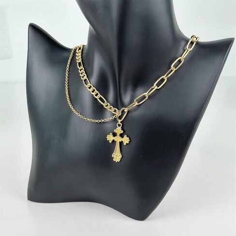 Irregular Y2k Cross Necklace for Women Irregular Chain Fashion Daily Necklace Girl Women's Gift Valentine's Day in Saudi Arabia