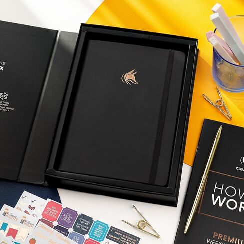 Clever Fox Planner Premium Edition – Undated Luxurious Weekly & Monthly Planner to Increase Productivity and Hit Your Goals – Organizer – Start Anytime, A5, Lasts 1 Year, Black (Weekly) in Saudi Arabia
